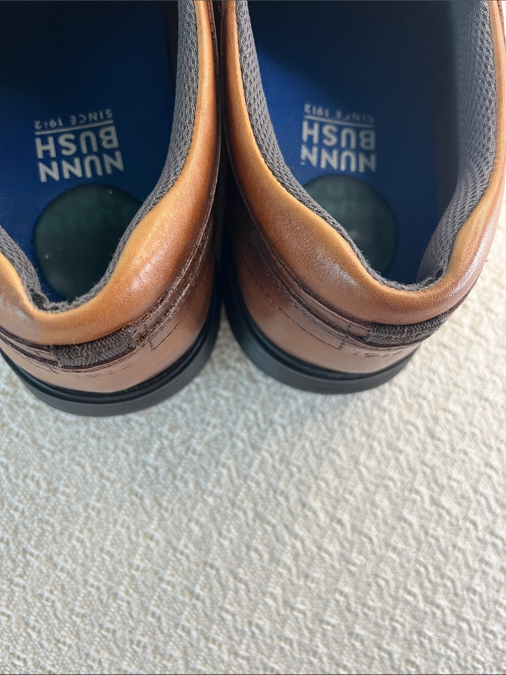Nunn Bush Men's Slip-On Leather Loafers in Cognac Brown, size 9.5 Med. Kore pro - Picture 10 of 12